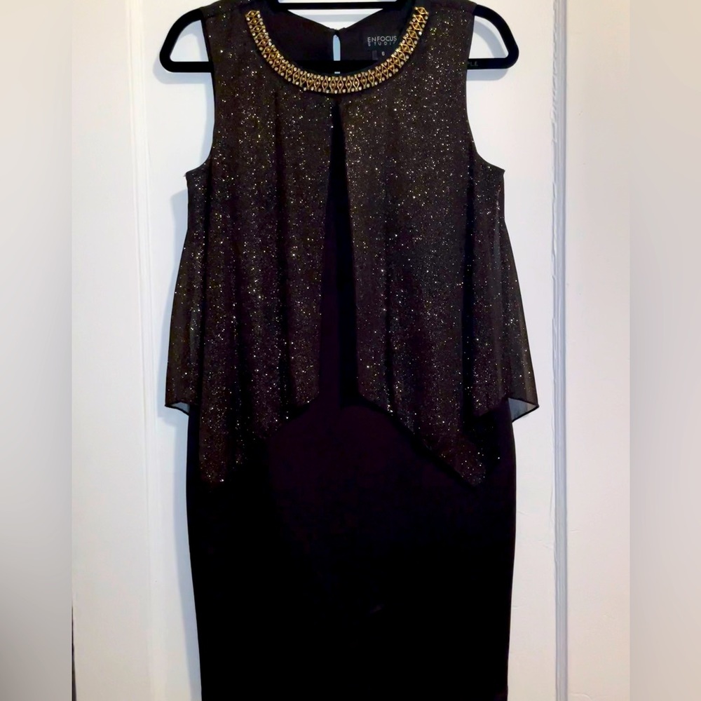 Black and gold dress